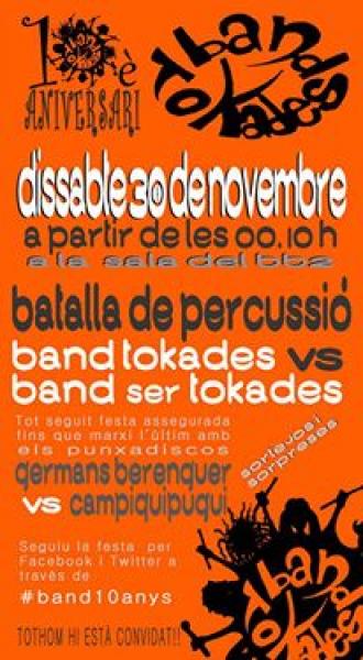 cartell 10è aniversari Band Tokades - Cervera