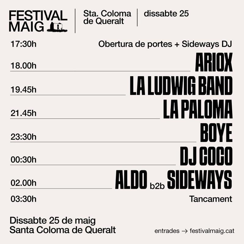 cartell dissabte Festival Maig 2024 - Santa Coloma de Queralt