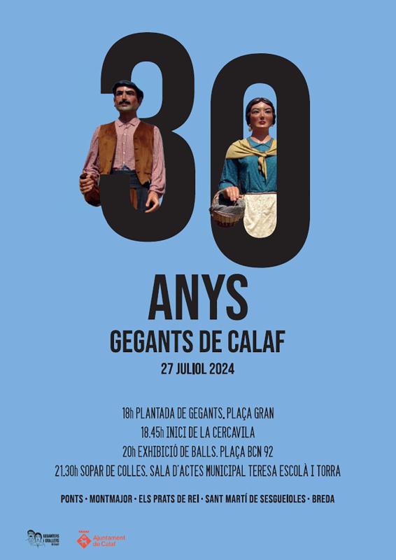cartell 30è aniversari dels gegants de Calaf