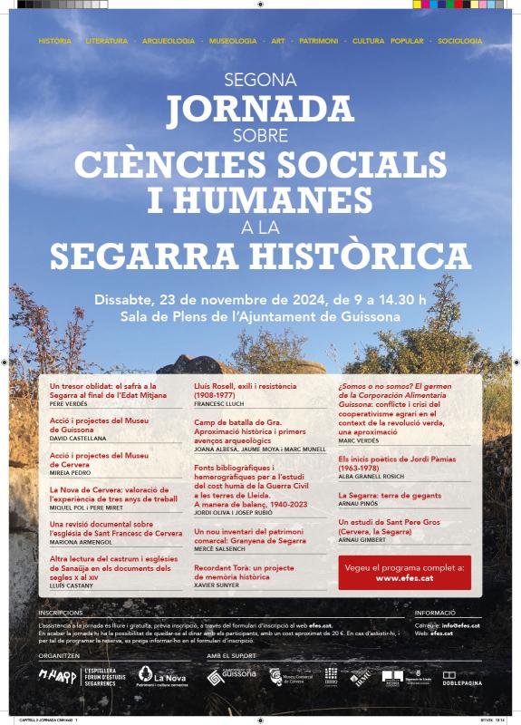 cartell 2a Jornada sobre Ciències Socials i Humanes a la Segarra Històrica