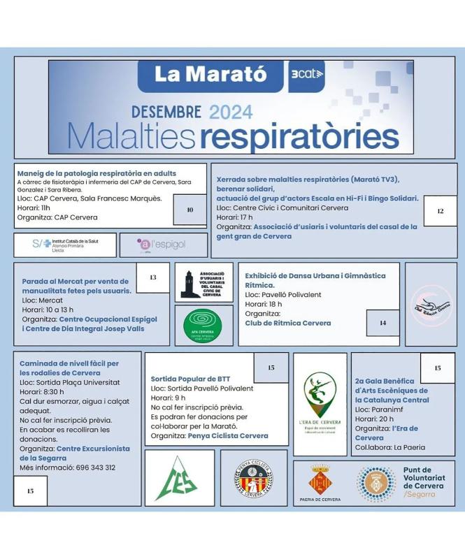 programa Marató 2024 a Cervera - Cervera