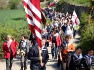 Alta-riba: Arribant a Santa Fe el dia del trasllat solemne de la relíquia de Sant Jordi d'Alta-riba  AACSMA