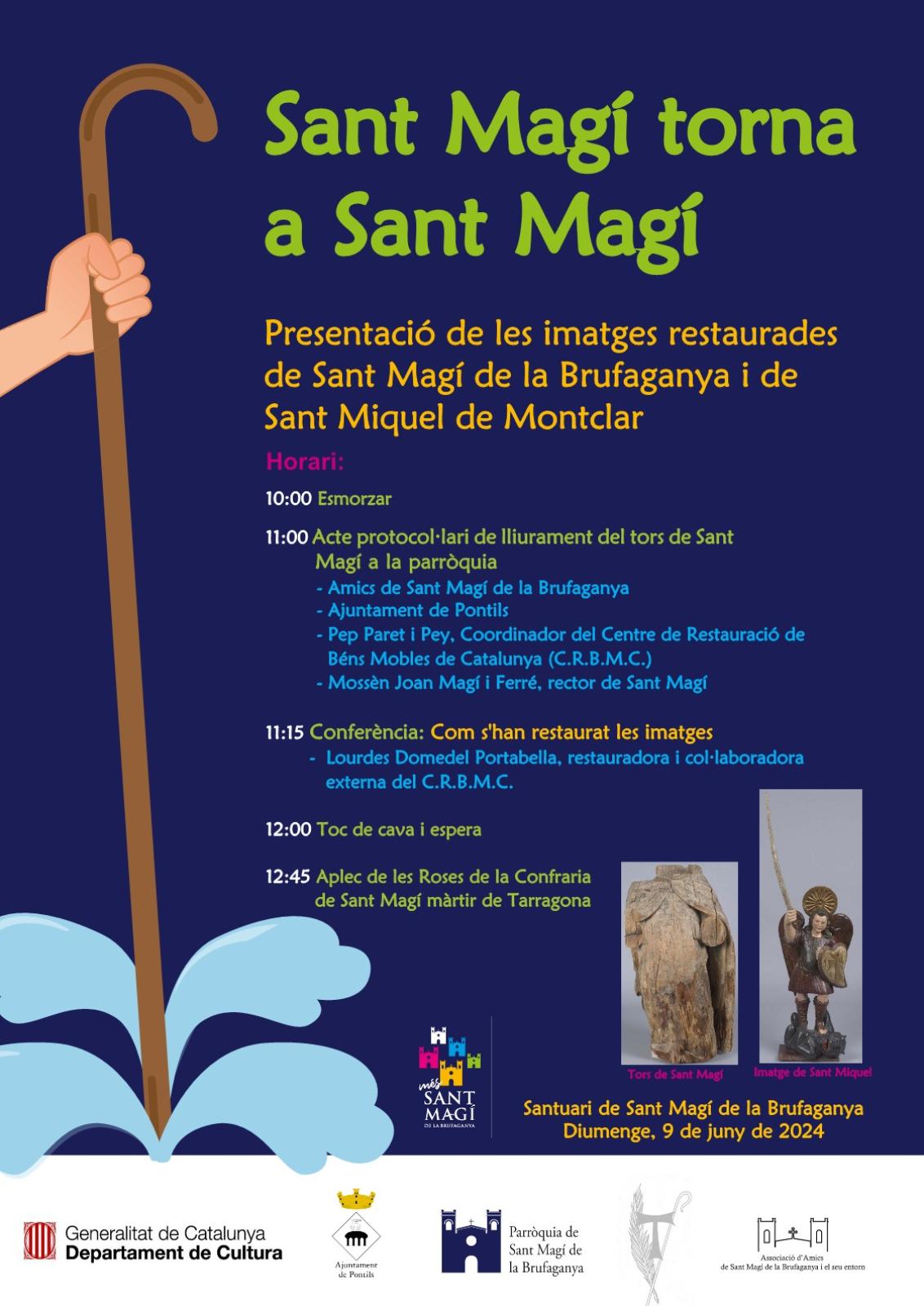 cartell Presentació de les imatges restaurades de Sant Magí de la Brufaganya i de Sant Miquel de Montclar