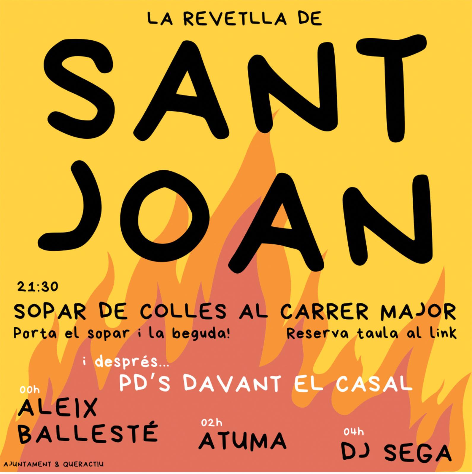 cartell Revetlla de Sant Joan 2024 a Santa Coloma de Queralt