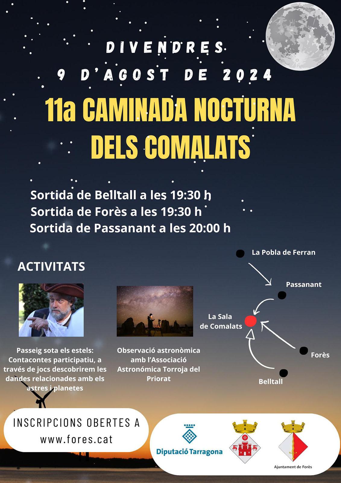 cartell 11a Caminada Nocturna dels Comalats