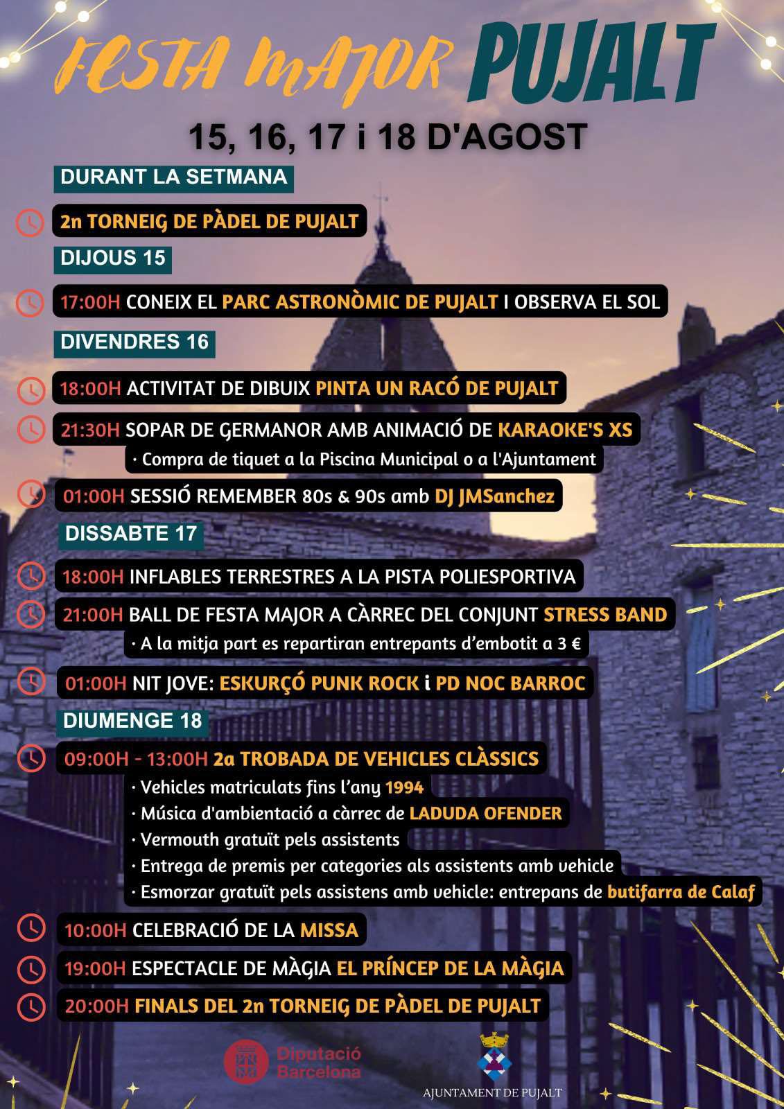 cartell Festa Major de Pujalt 2024