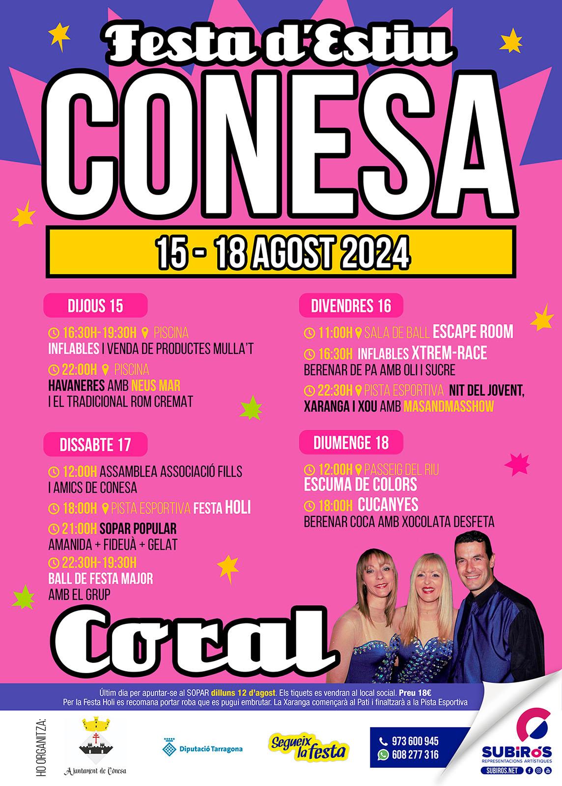 cartell Festa d'Estiu Conesa 2024