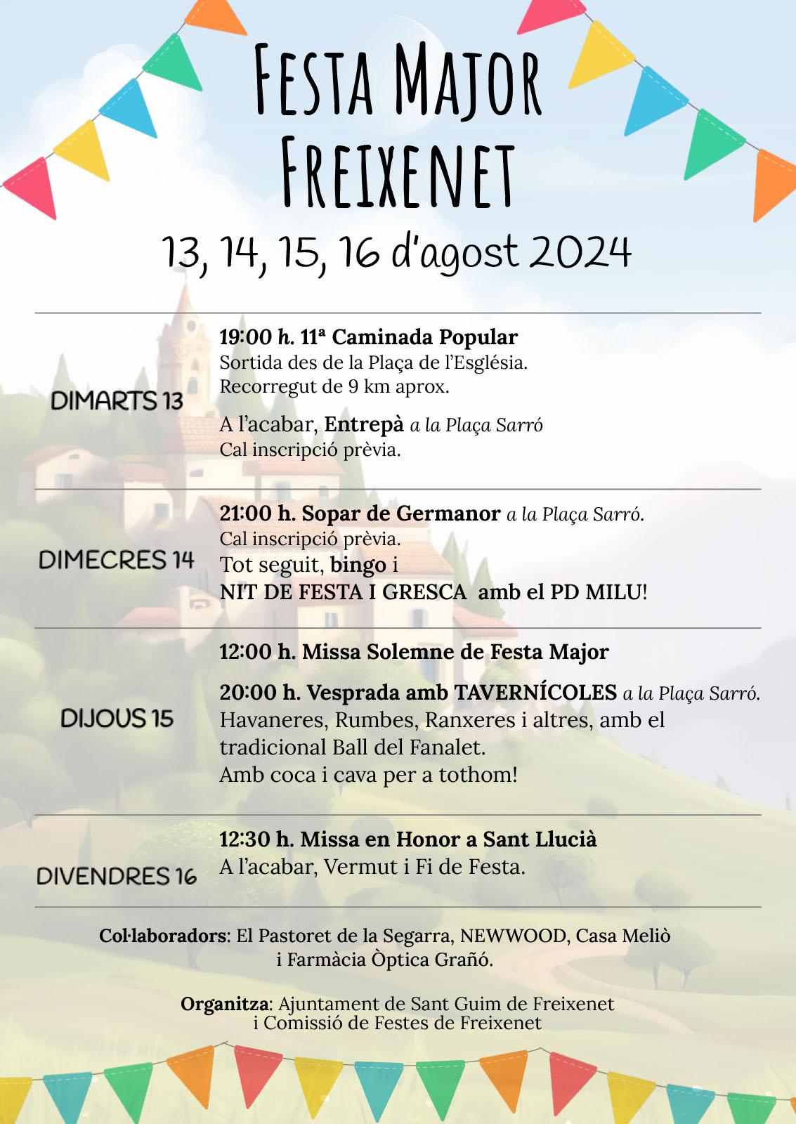 cartell Festa Major de Freixenet 2024