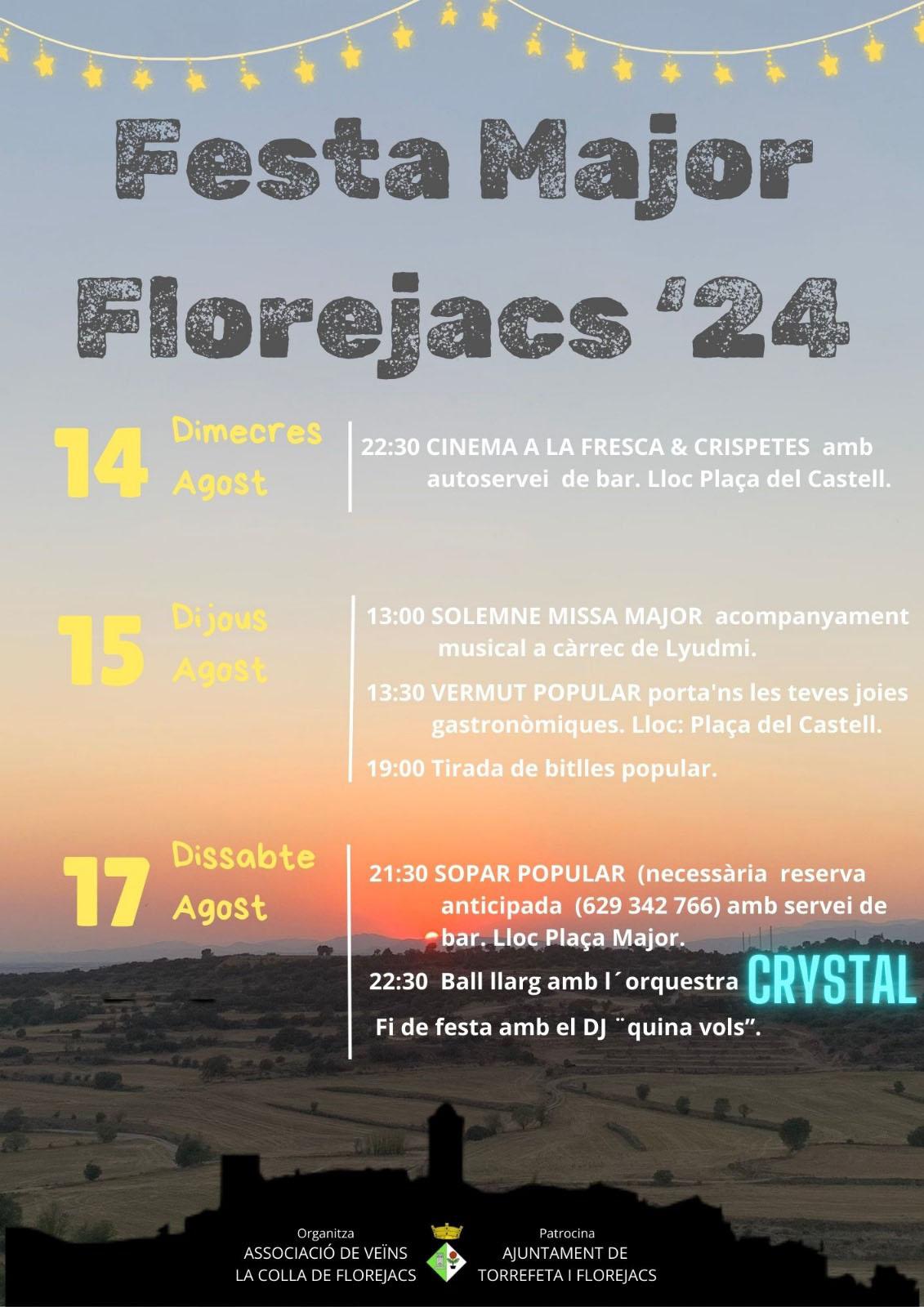 cartell Festa Major de Florejacs 2024