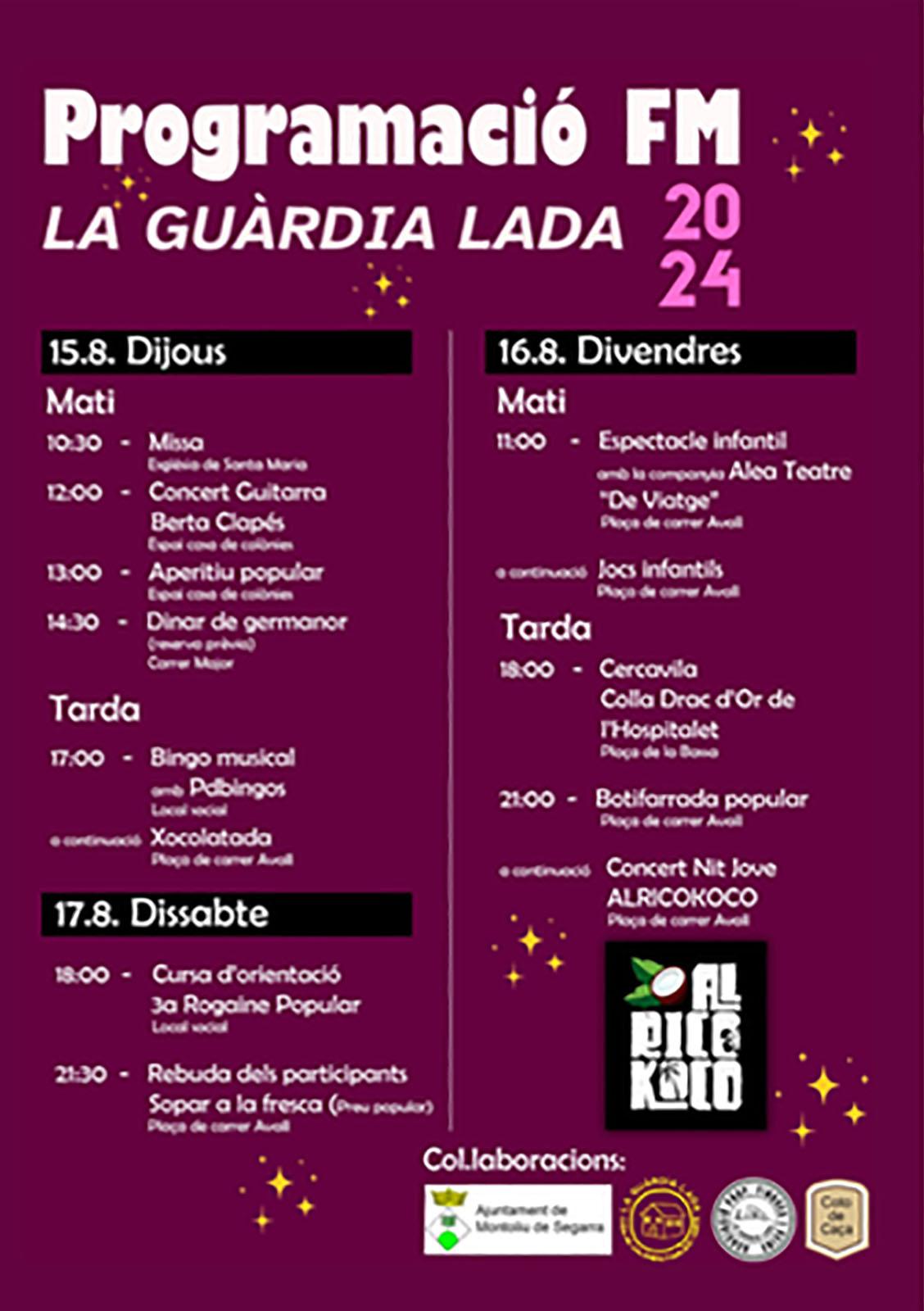 cartell Festa Major de La Guàrdia Lada 2024