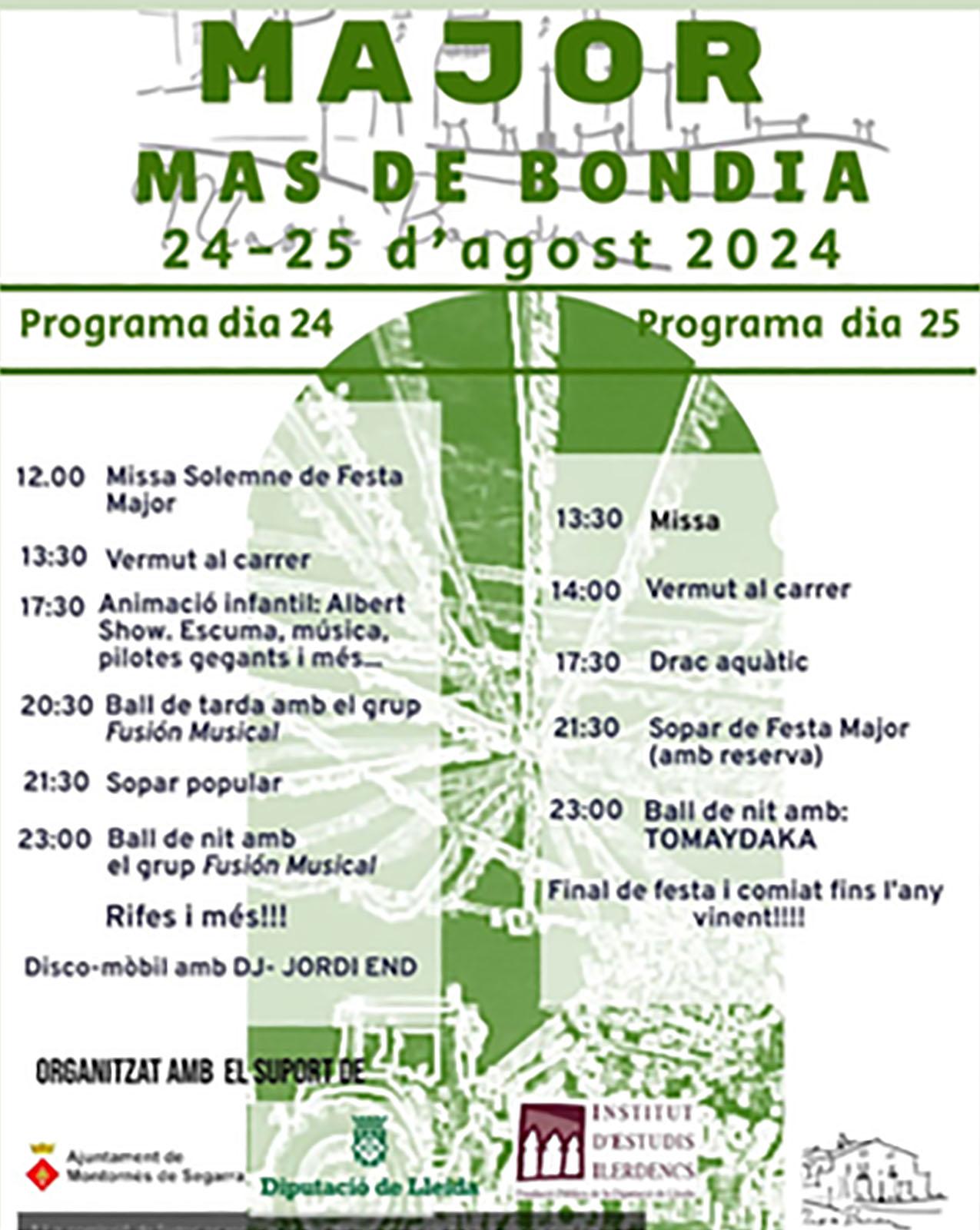 cartell Festa Major del Mas de Bondia 2024