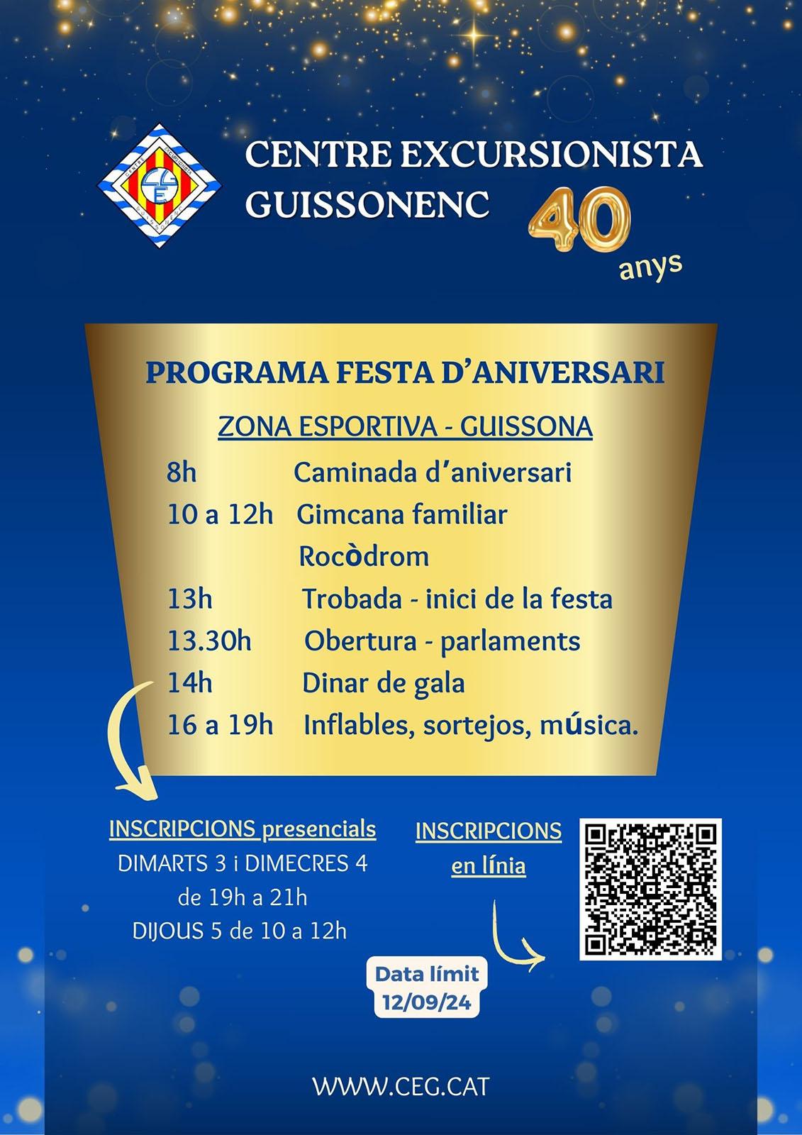 cartell Festa 40 anys Centre Excursionista Guissonenc