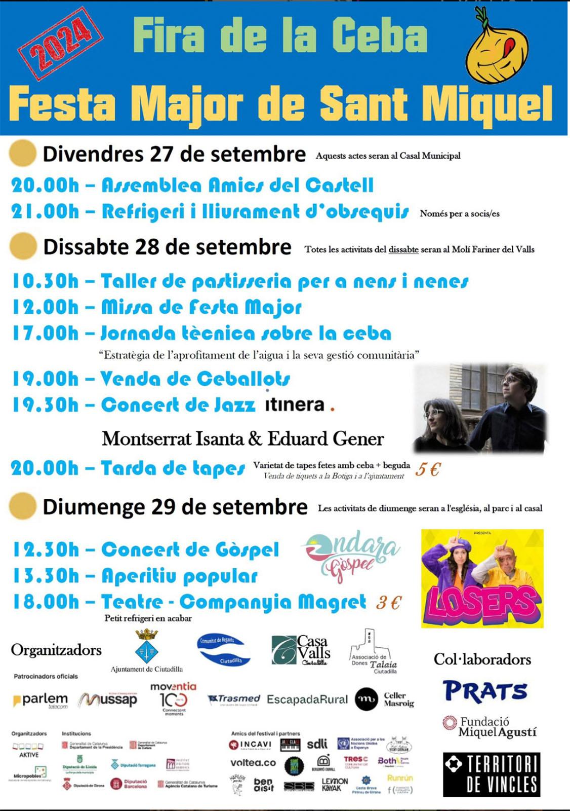 cartell Festa Major de Sant Miquel 2024