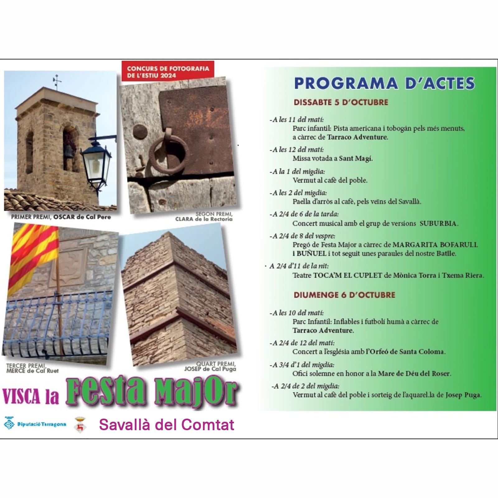 cartell Festa Major de Savallà del Comtat 2024