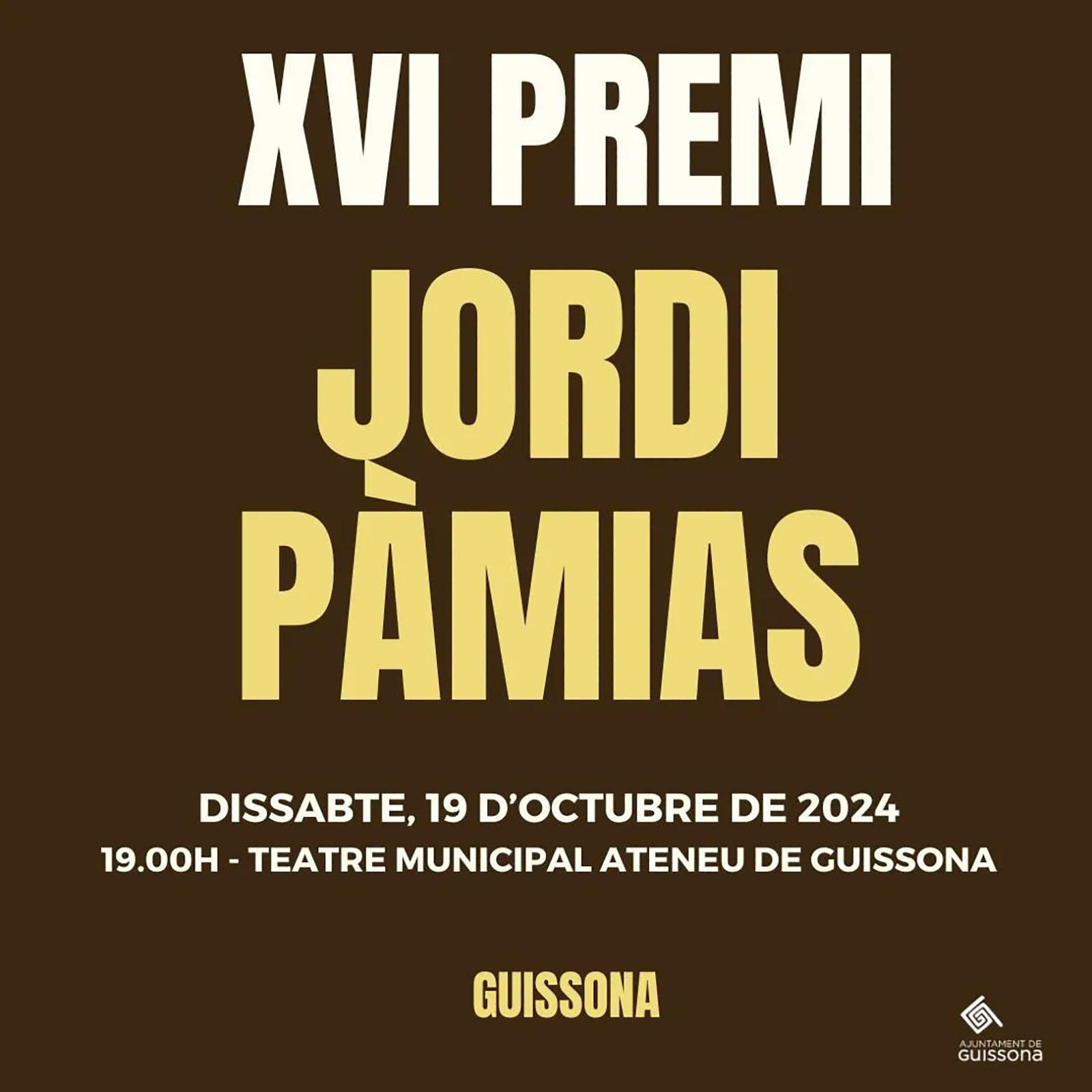 cartell XVI Premi Jordi Pàmias