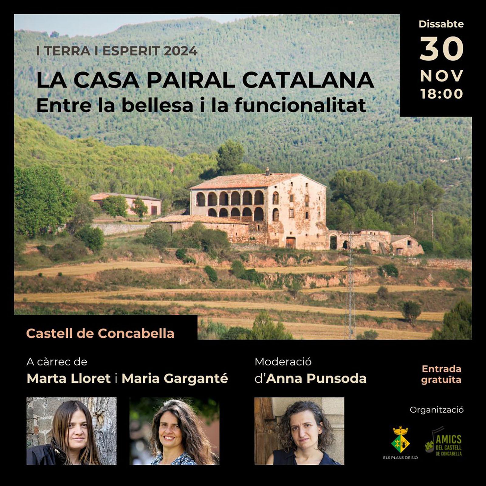 cartell Conferència ‘La casa pairal catalana: entre la bellesa i la funcionalitat‘