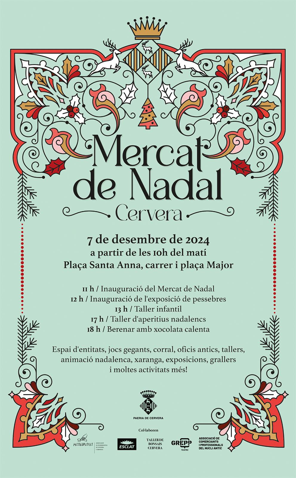 cartell Mercat de Nadal a Cervera 2024