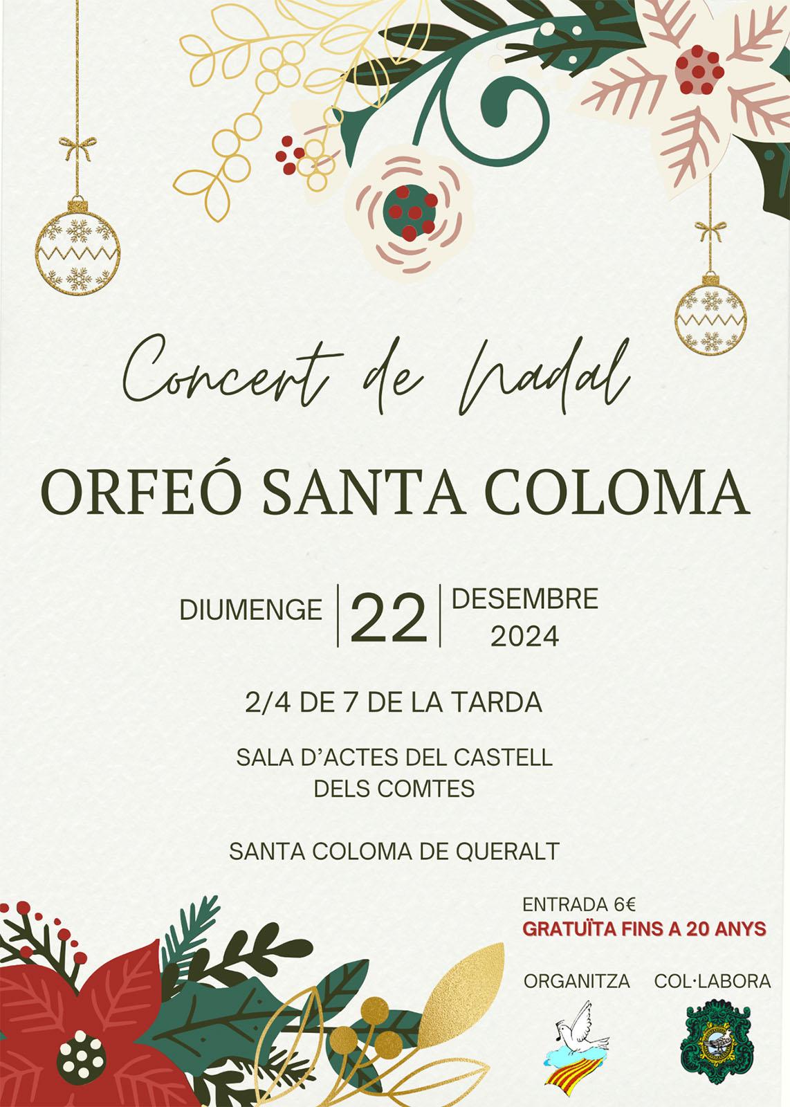 cartell Concert de Nadal de l’Orfeó Santa Coloma