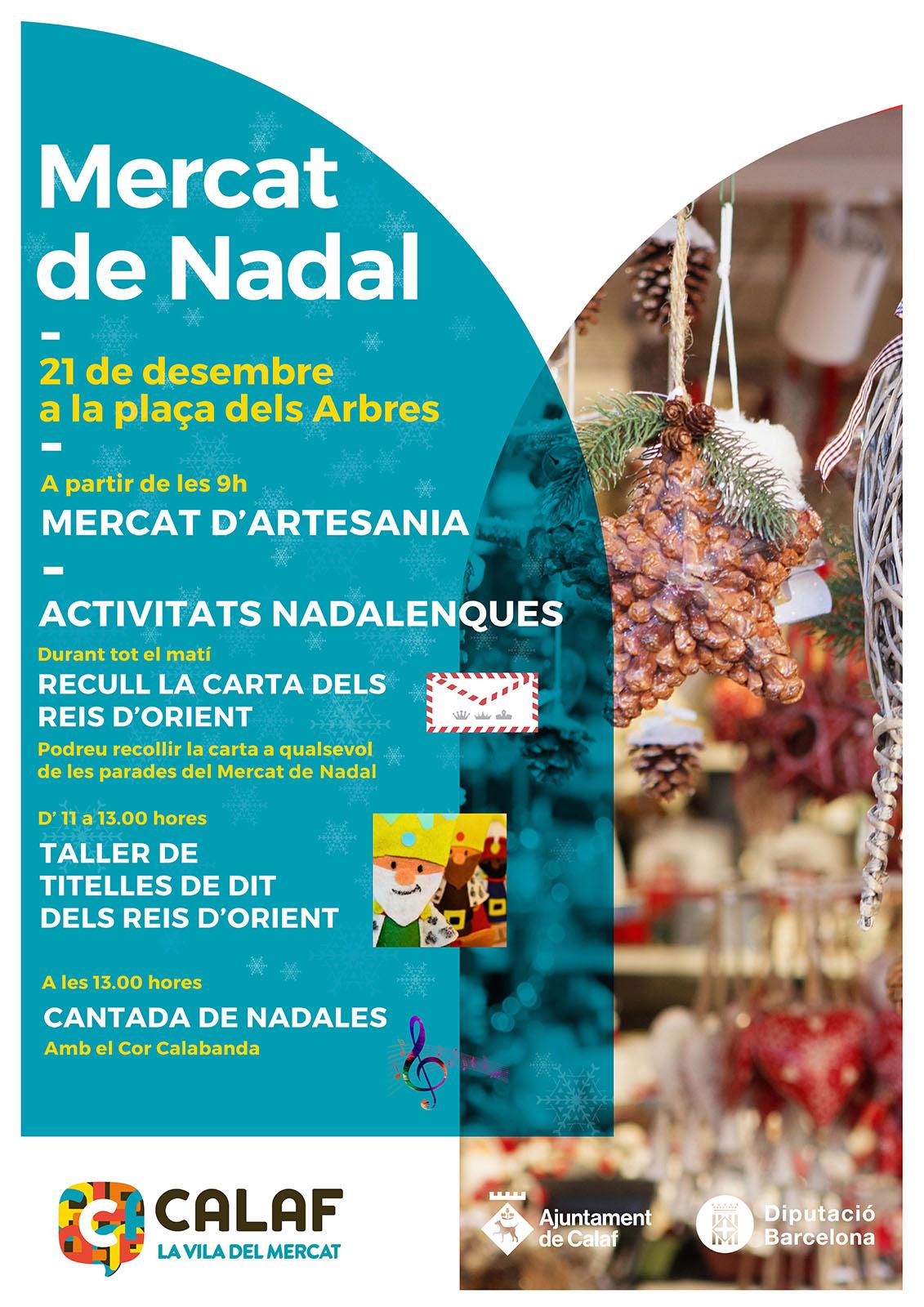 cartell Mercat de Nadal a Calaf 2024