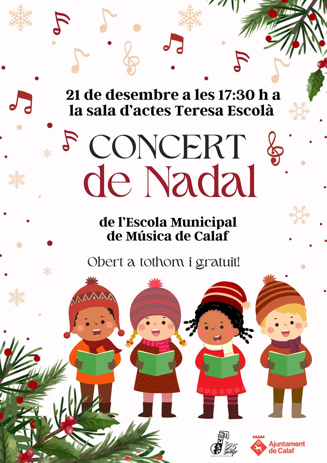 cartell Concert de Nadal de l'Escola de Música Municipal de Calaf