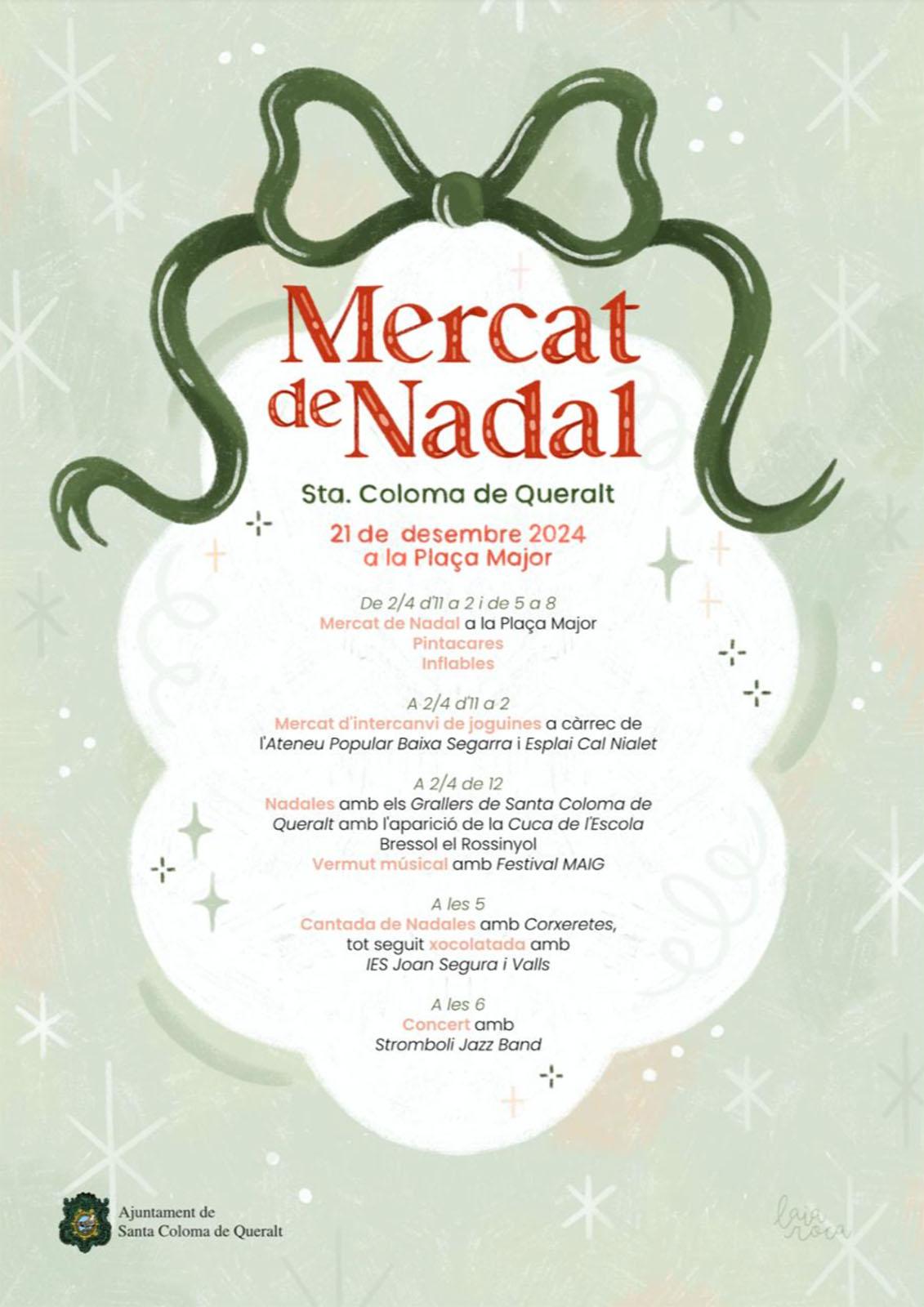 cartell Mercat de Nadal a Santa Coloma de Queralt 2024