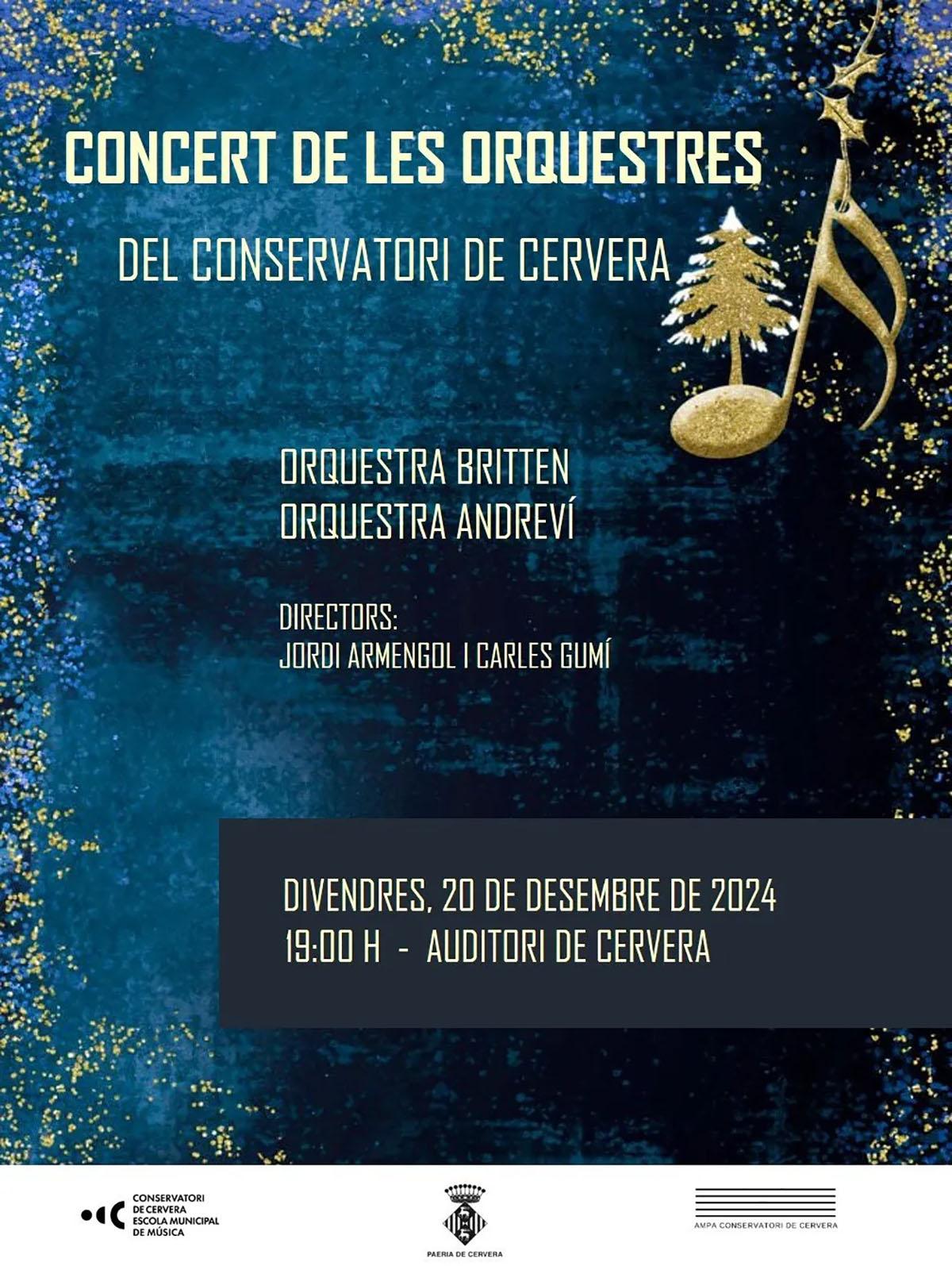 cartell Concert de les orquestres del Conservatori de Cervera