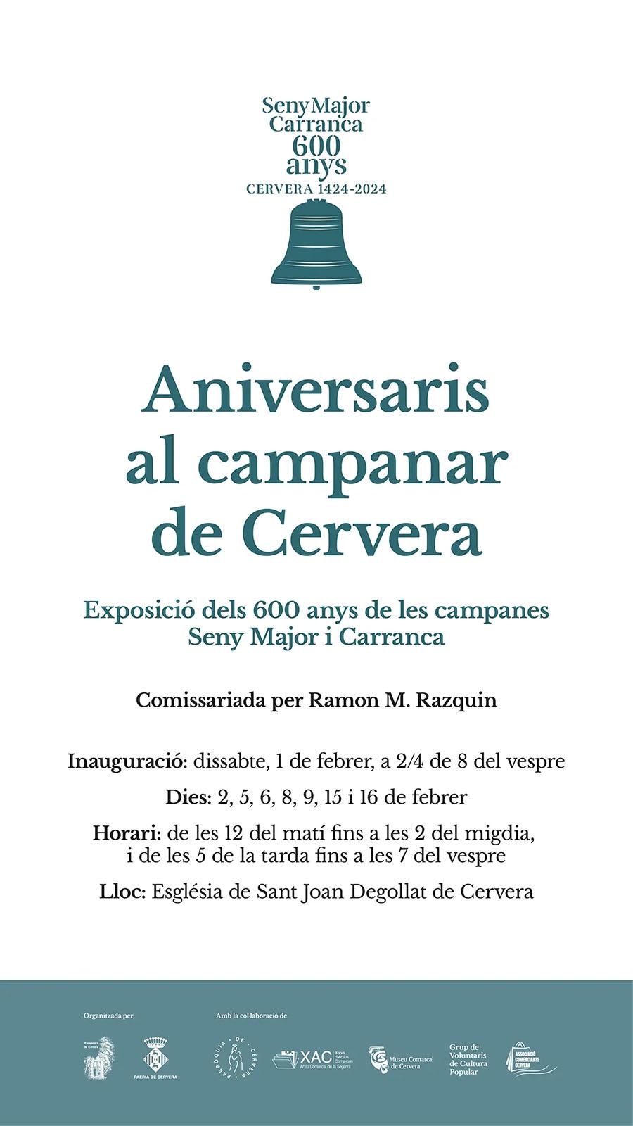 cartell Exposició dels 600 anys de les campanes Seny Major i Carranca