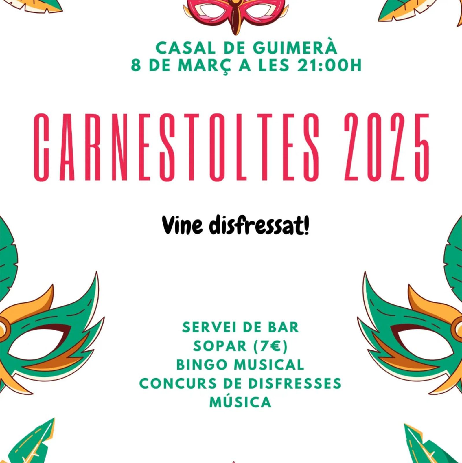 cartell Carnestoltes de Guimerà 2025